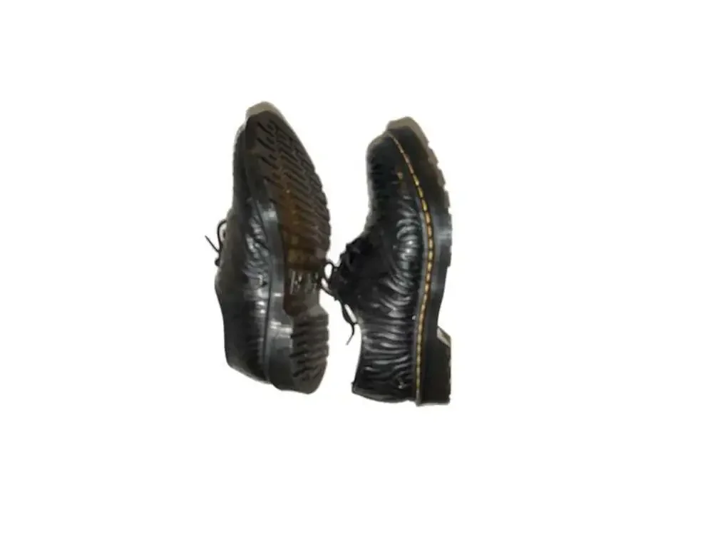 1461 Zebra Emboss Smooth Leather Oxford Shoes in Black